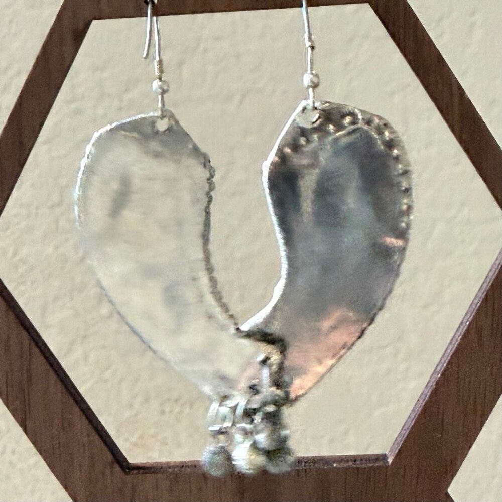 Vintage Blue Inlay Statement Dangle Earrings - image 6